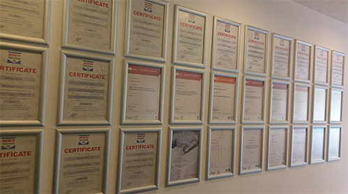 Bosch Mechanic Training Certificates